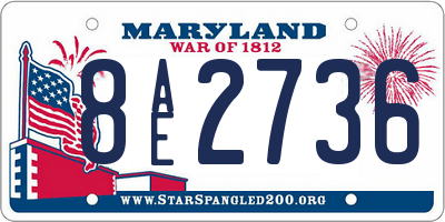 MD license plate 8AE2736