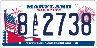 MD license plate 8AE2738