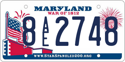 MD license plate 8AE2748