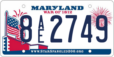MD license plate 8AE2749