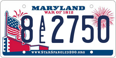 MD license plate 8AE2750