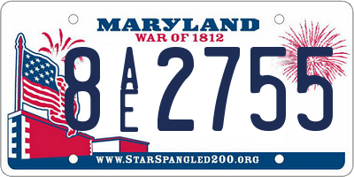 MD license plate 8AE2755