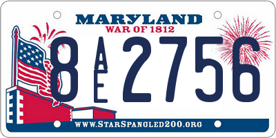 MD license plate 8AE2756