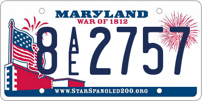 MD license plate 8AE2757