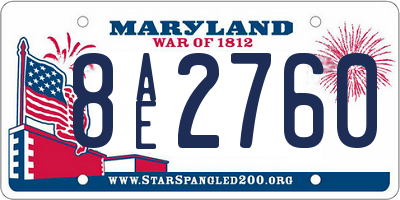 MD license plate 8AE2760