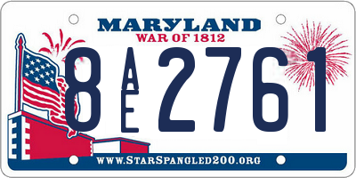MD license plate 8AE2761