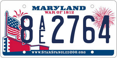 MD license plate 8AE2764