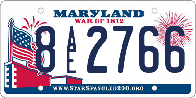 MD license plate 8AE2766
