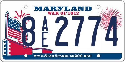 MD license plate 8AE2774