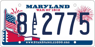 MD license plate 8AE2775