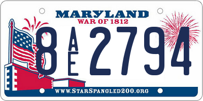 MD license plate 8AE2794