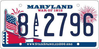 MD license plate 8AE2796