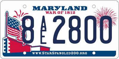 MD license plate 8AE2800