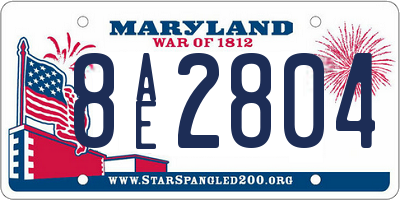 MD license plate 8AE2804