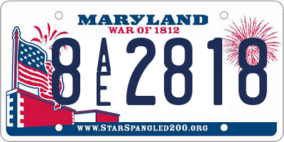 MD license plate 8AE2818