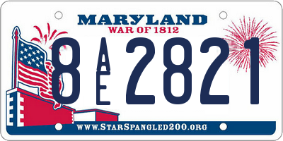 MD license plate 8AE2821