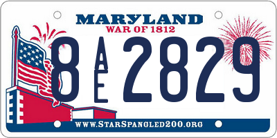 MD license plate 8AE2829
