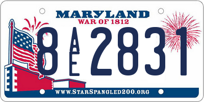 MD license plate 8AE2831