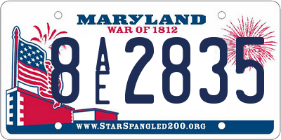 MD license plate 8AE2835