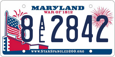 MD license plate 8AE2842