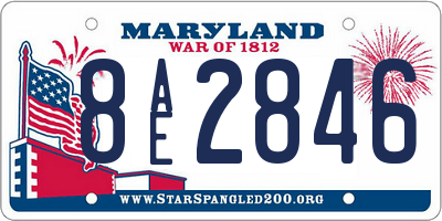 MD license plate 8AE2846