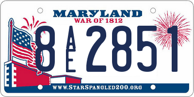 MD license plate 8AE2851