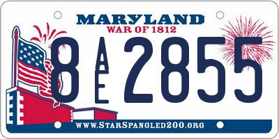 MD license plate 8AE2855