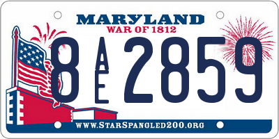 MD license plate 8AE2859