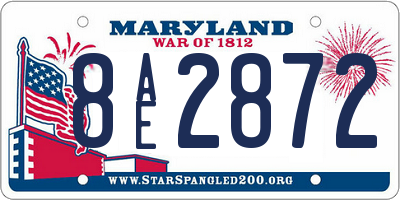 MD license plate 8AE2872