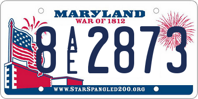 MD license plate 8AE2873