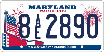 MD license plate 8AE2890