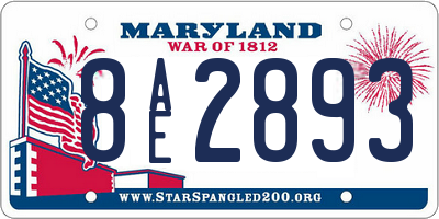 MD license plate 8AE2893