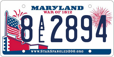 MD license plate 8AE2894