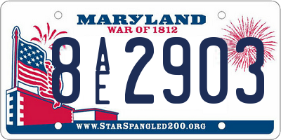 MD license plate 8AE2903