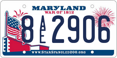 MD license plate 8AE2906