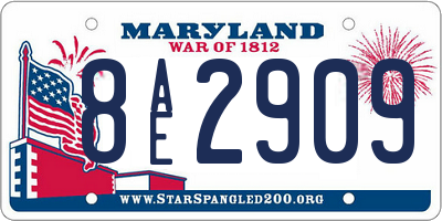 MD license plate 8AE2909