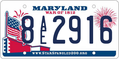 MD license plate 8AE2916