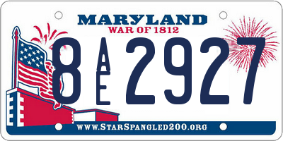 MD license plate 8AE2927