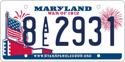 MD license plate 8AE2931
