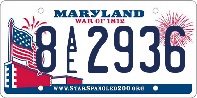 MD license plate 8AE2936
