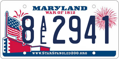 MD license plate 8AE2941