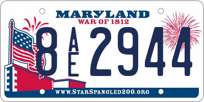 MD license plate 8AE2944
