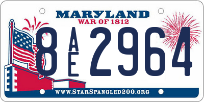 MD license plate 8AE2964