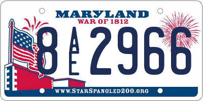MD license plate 8AE2966