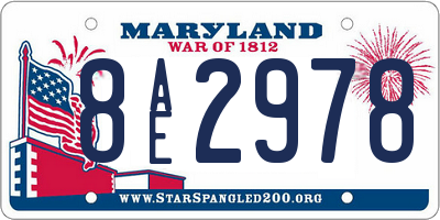 MD license plate 8AE2978