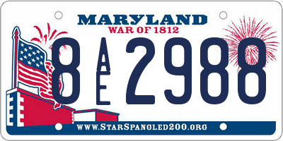 MD license plate 8AE2988