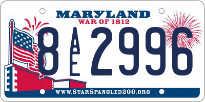 MD license plate 8AE2996