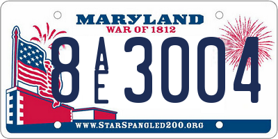 MD license plate 8AE3004