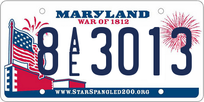 MD license plate 8AE3013