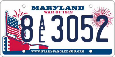 MD license plate 8AE3052